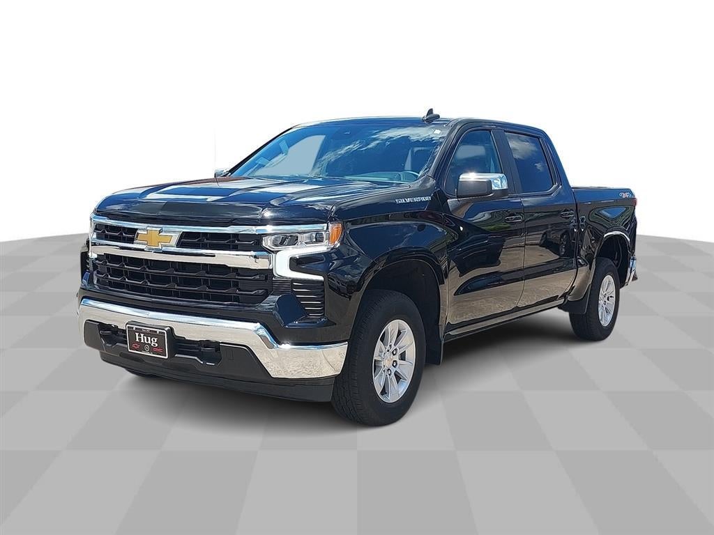 2025 Chevrolet Silverado 1500 LT in Black — front three-quarter view